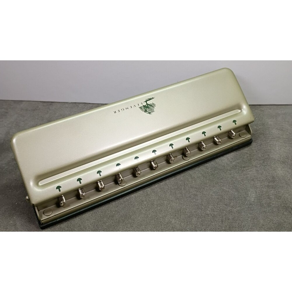 Levenger Circa Universal 11-Hole Desk Paper Hole Punch with Adjustable Slide